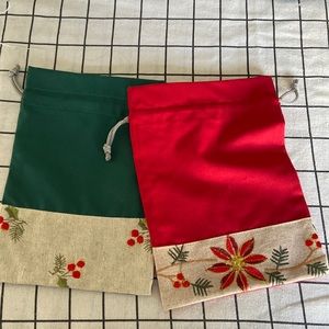 Brand new set of 2 Christmas embroidery bag